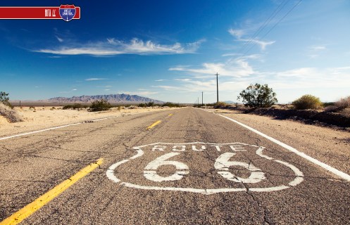 Ruta 66 a su paso por el desierto de Mojave
